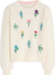 Boden Valeria Floral Embroidered Sweater