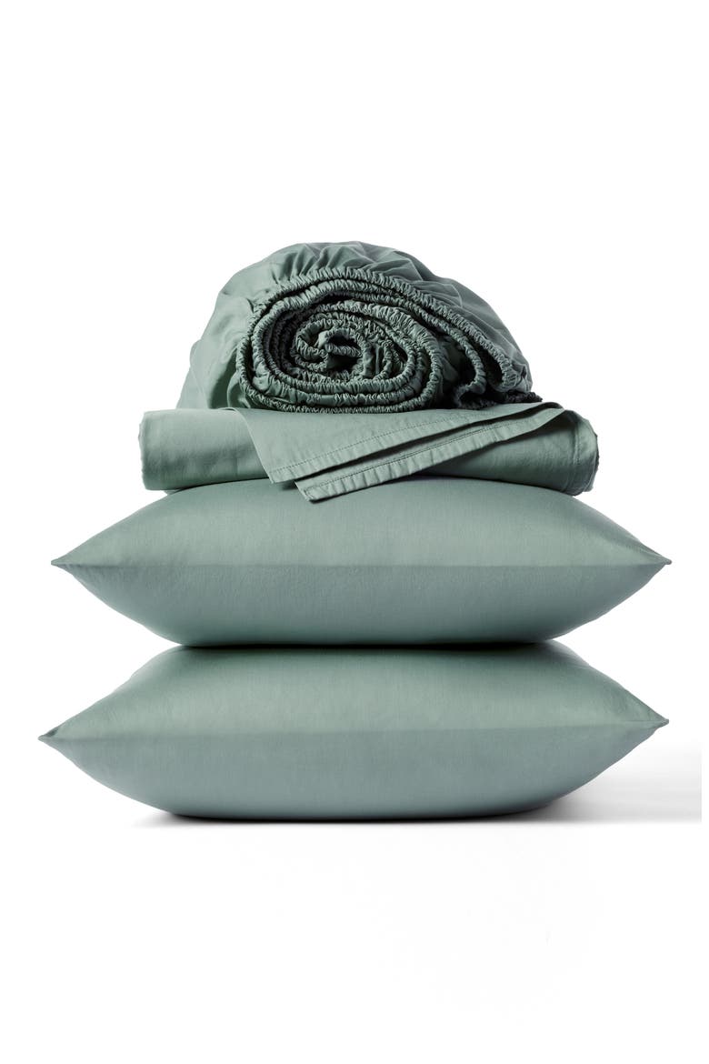 Cloud Soft 320 Thread Count Organic Cotton Sateen Sheet Set, Main, color, SAGE