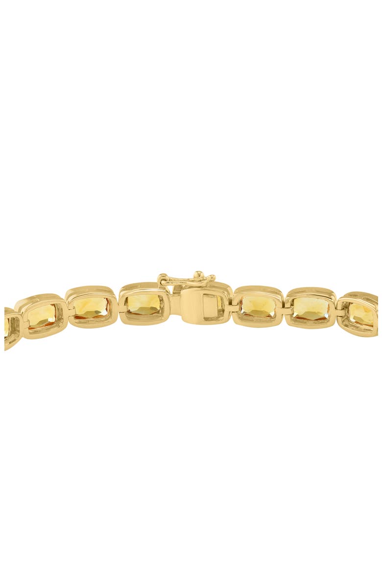 Cushion Cut Citrine Gold Plated Sterling Silver Line Bracelet, Alternate, color, ORANGE