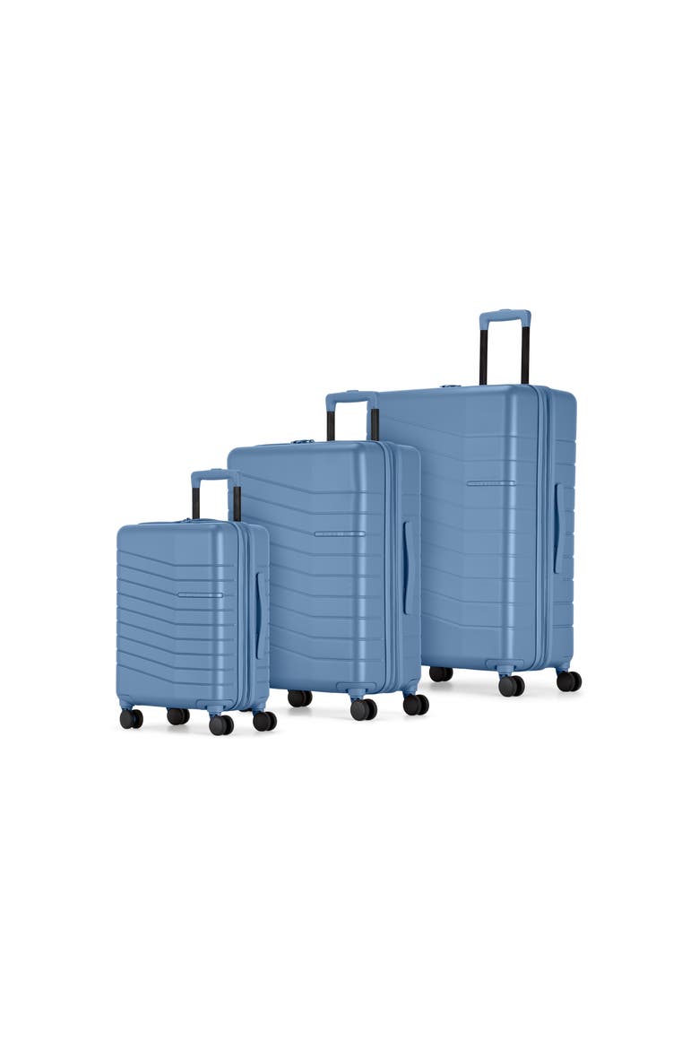 Munich 3 Piece Hardside Luggage Set with Expansion, Main, color, Blue