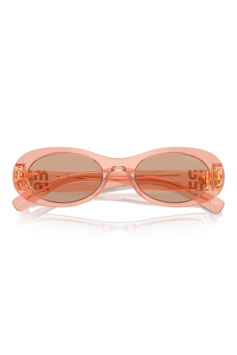 50mm Oval Sunglasses, Main, color, BROWN