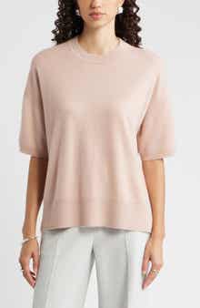 Nordstrom Relaxed Short Sleeve Cashmere Sweater