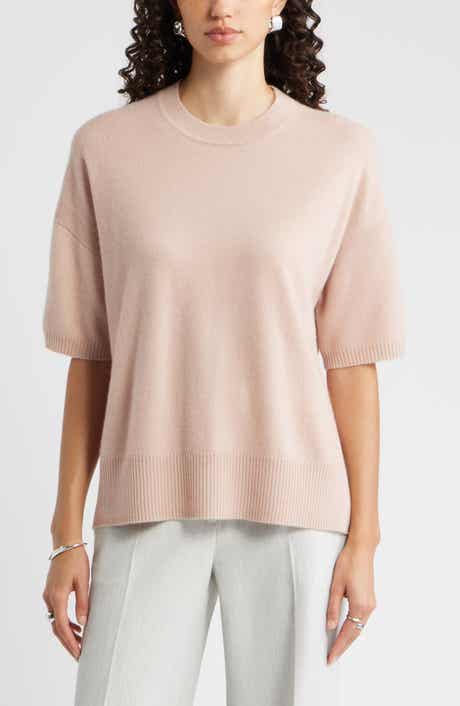 Nordstrom Relaxed Short Sleeve Cashmere Sweater