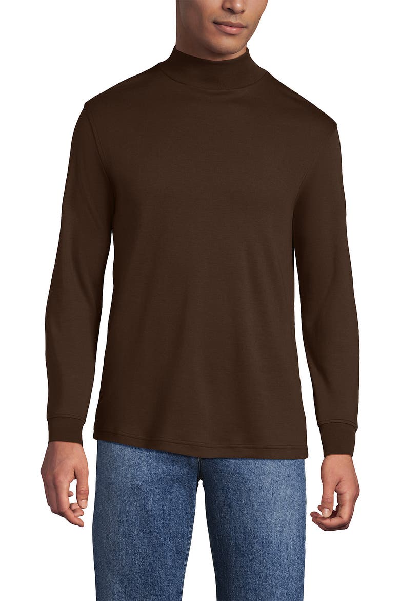 Cotton Supima Mock Turtleneck, Main, color, Dark Walnut Brown