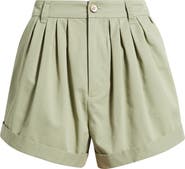 DÔEN Declan Pleated Cotton Shorts