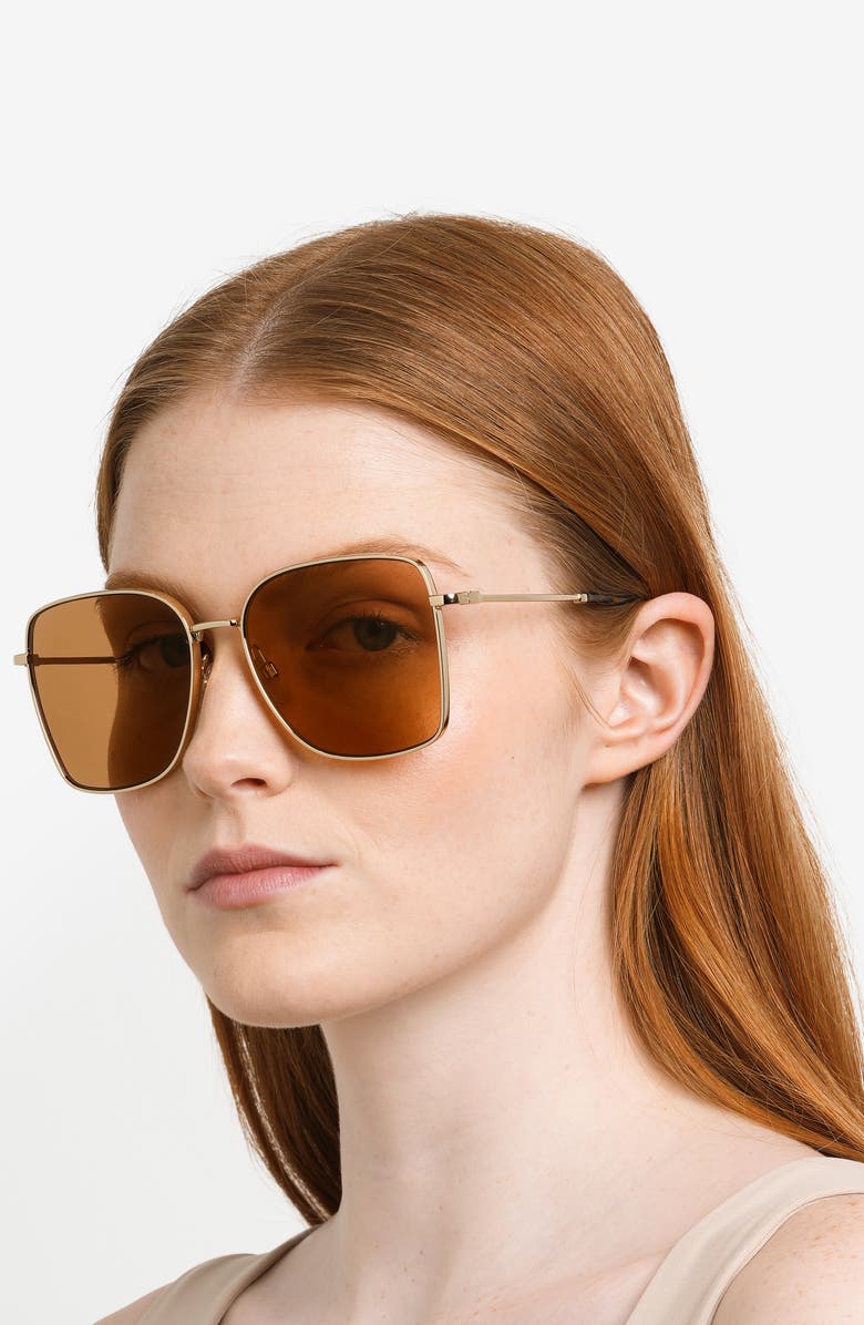 Marc Jacobs 58mm Square Sunglasses, Alternate, color, Gold Brown
