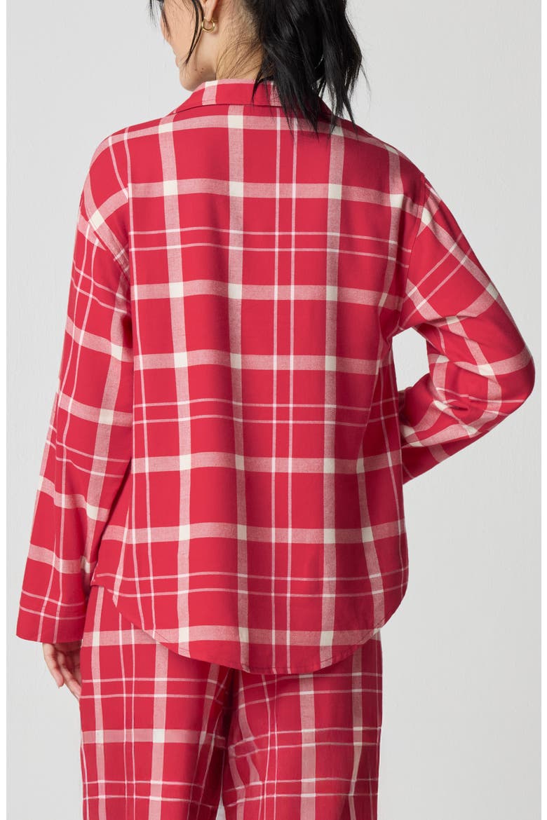 Cozy Flannel Sleep Shirt, Alternate, color, SCARLET BALLERINA PLAID