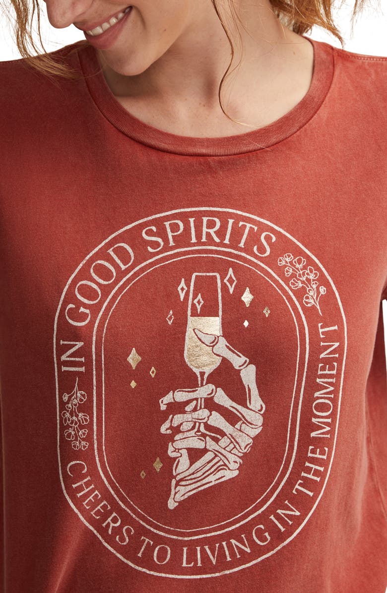 Lucky Brand In Good Spirits Graphic T-Shirt, Alternate, color, Red Ochre