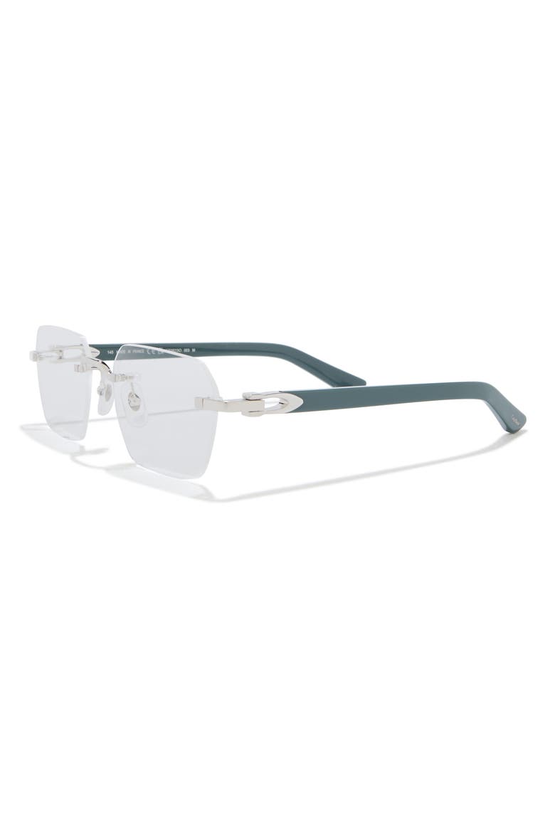 54mm Rectangular Optical Glasses, Alternate, color, SILVER