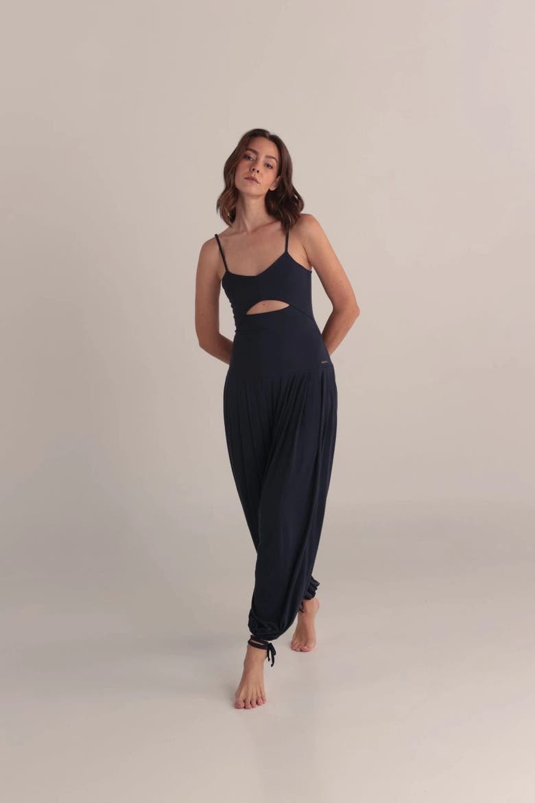 Solar Jumpsuit Soft Rayon Yoga Lounge, Alternate, color, Black