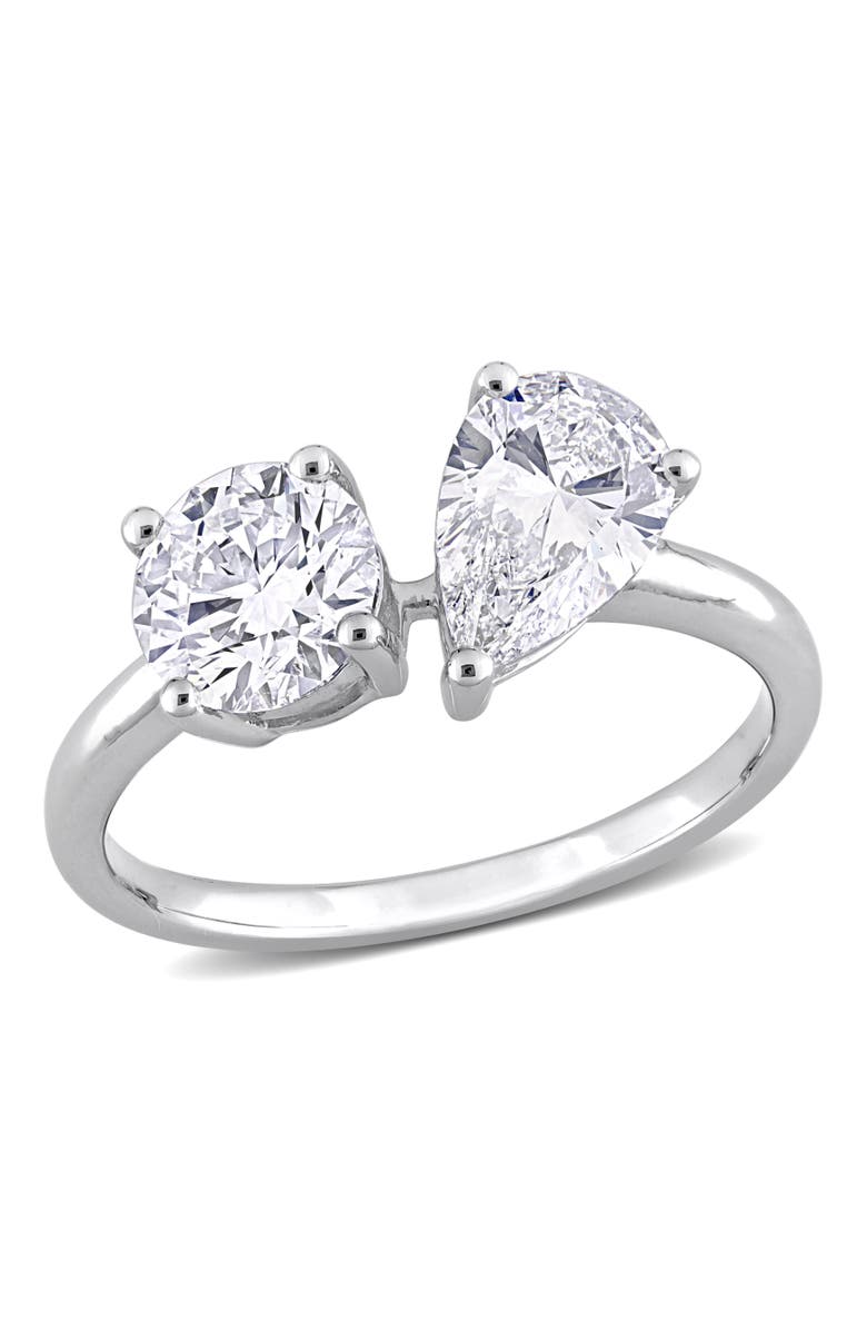 Julianna B. 2 CTW Lab-Grown Diamond 2-Stone Pear Ring 14k, Main, color, White Gold