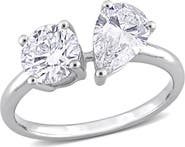 Julianna B. 2 CTW Lab-Grown Diamond 2-Stone Pear Ring 14k