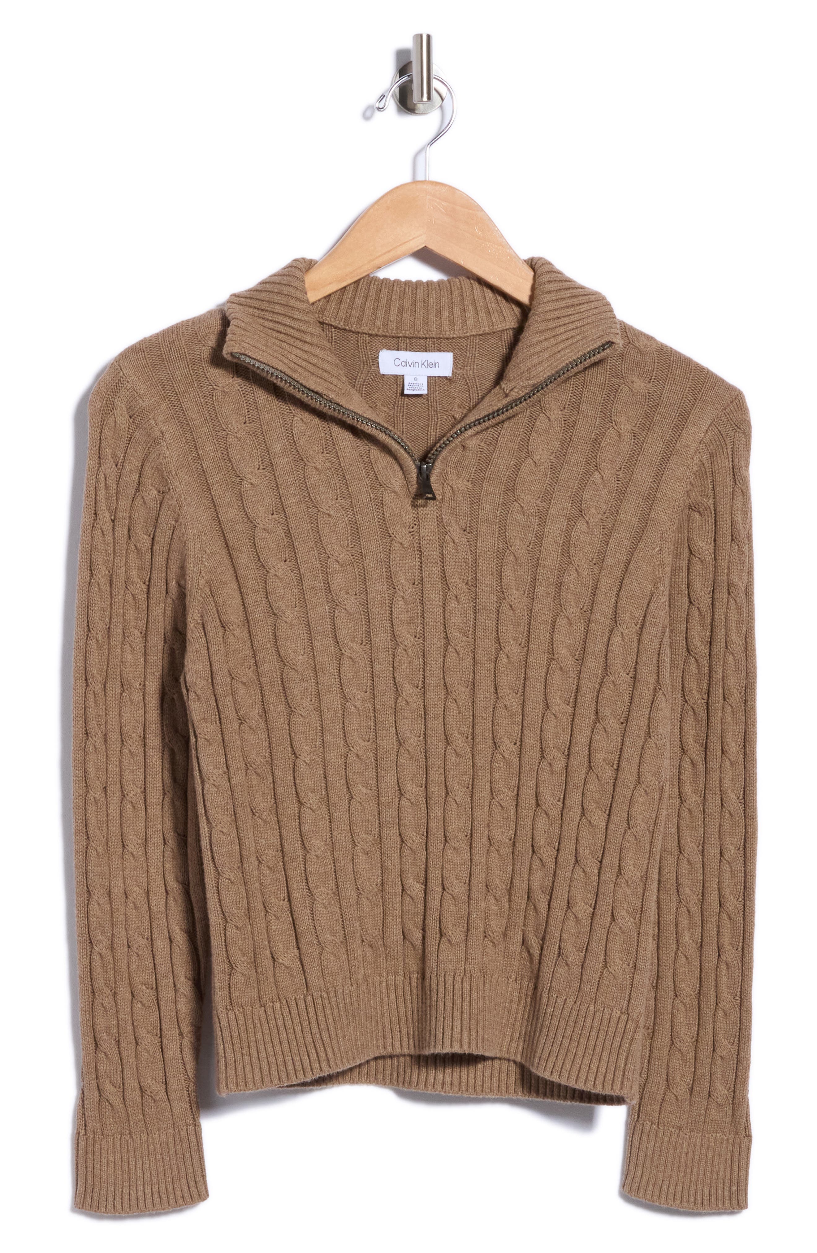 Kids' Heather Cable Knit Quarter-Zip Sweater
