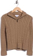 Calvin Klein Kids' Heather Cable Knit Quarter-Zip Sweater