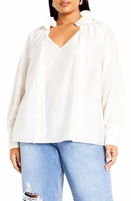 City Chic Antoinette Tie Neck Top