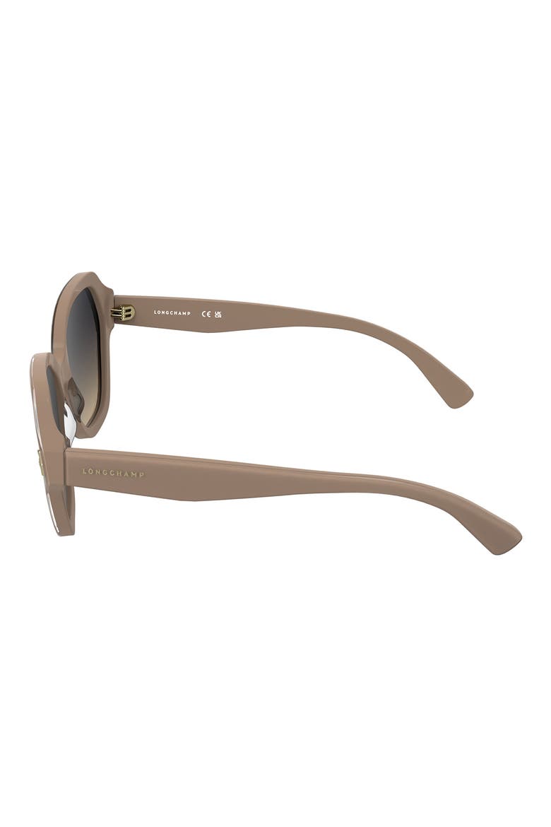Roseau 56mm Gradient Modified Rectangular Sunglasses, Alternate, color, BEIGE
