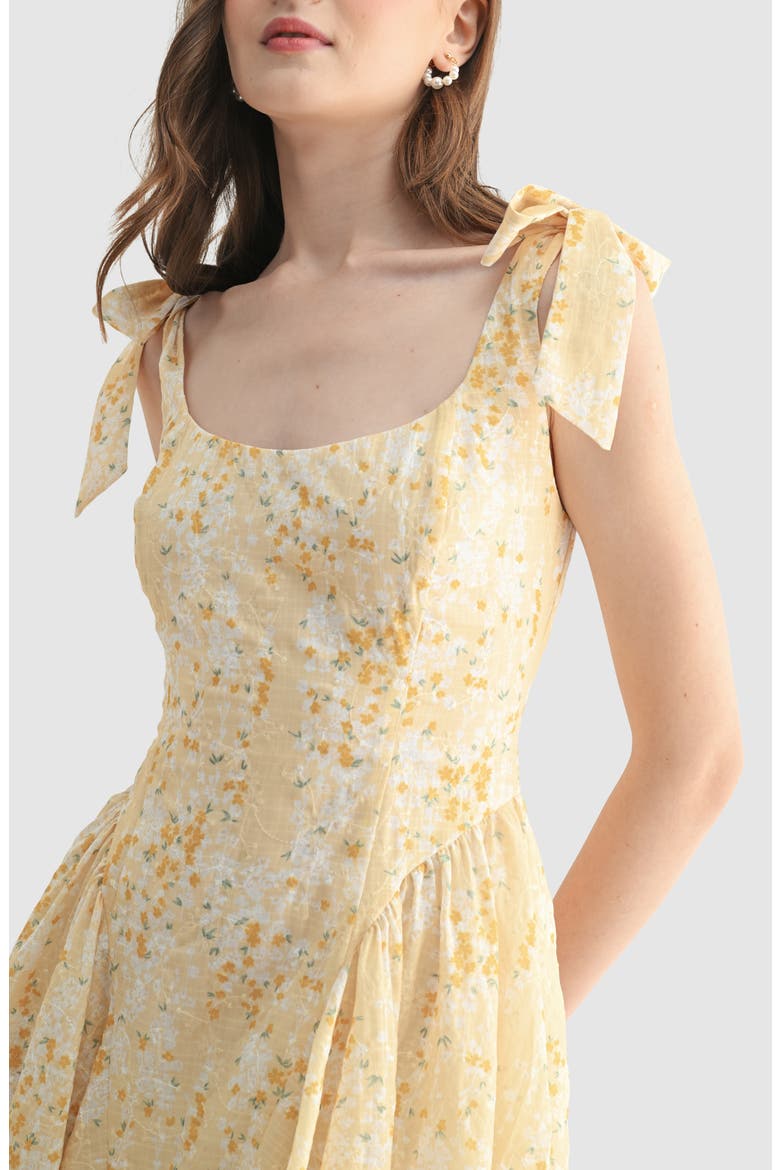 Floral Tie Strap Minidress, Alternate, color, YELLOW FLORAL