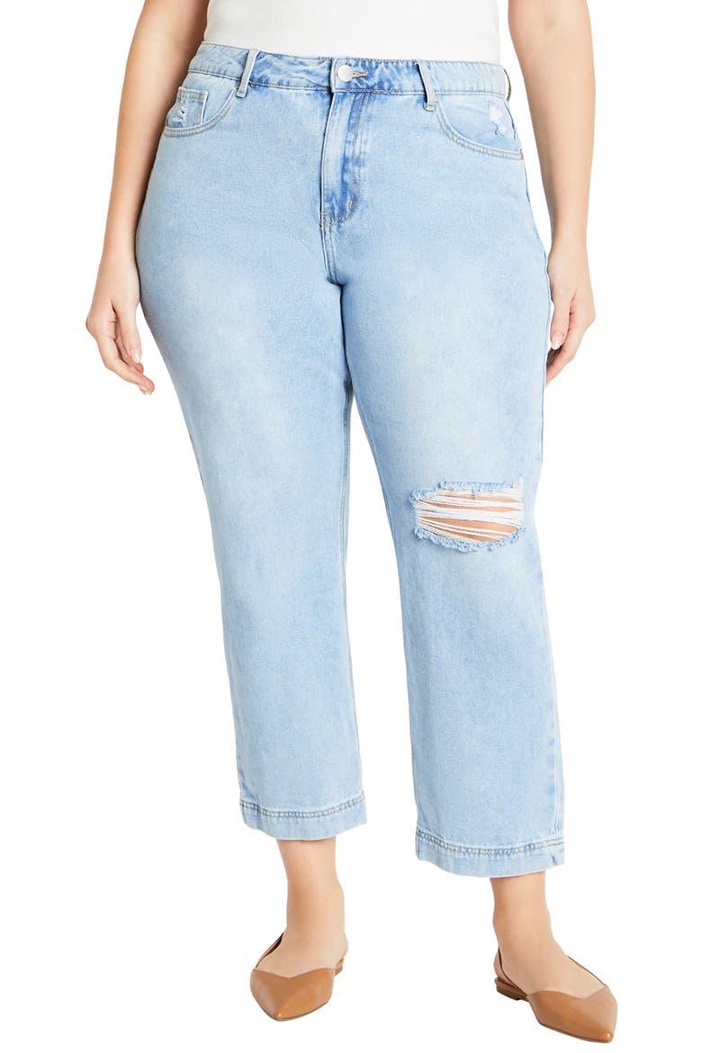 Kenia Straight Jeans, Main, color, DENIM LIGHT