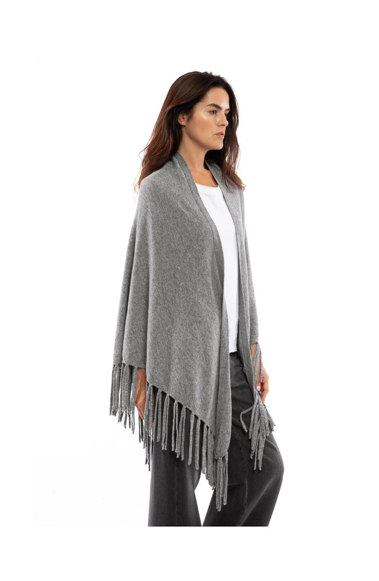 Monticelli Cashmere Women's Pure Cashmere Fringe Wrap, Alternate, color, Black