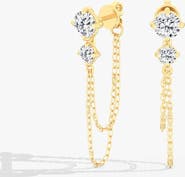 Everlee Starlight Two Stone Lab Diamond Chain Earrings in 14K Gold