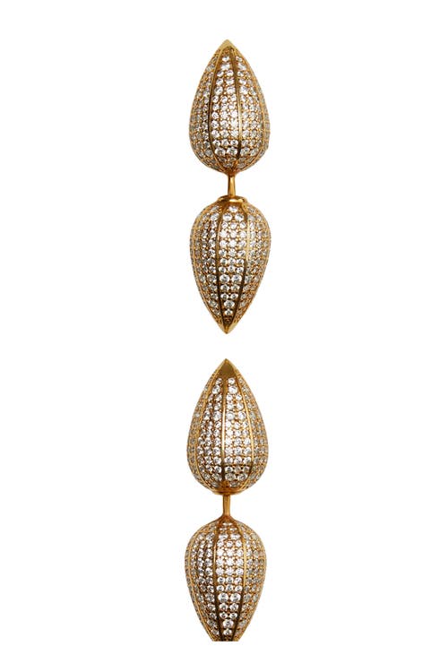Burberry Spear-shaped Logo Earrings In Gold/clear