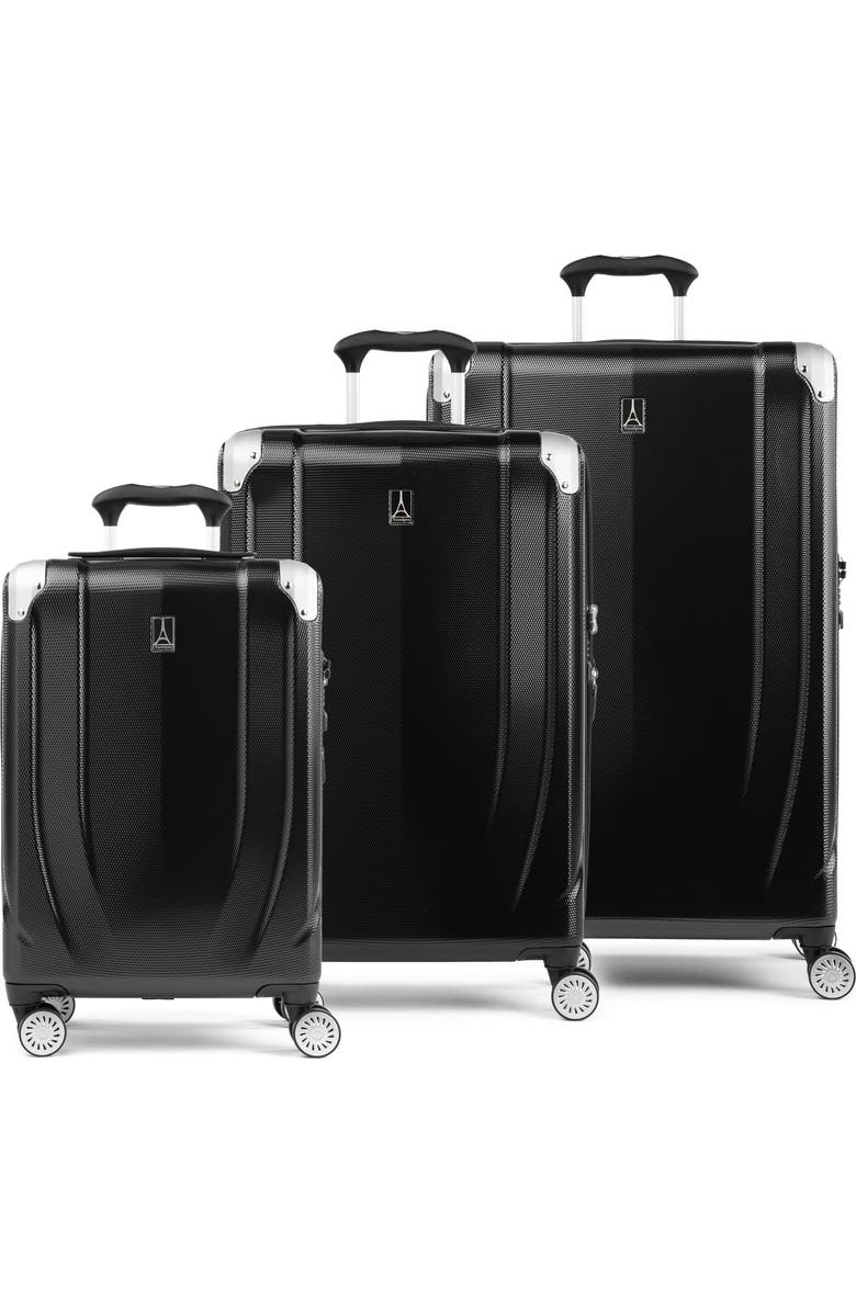 TRAVELPRO Pathways 3 Hardside Expandable 3 Piece (21"/25"/28") Spinner Luggage Set, Main, color, Black Knight