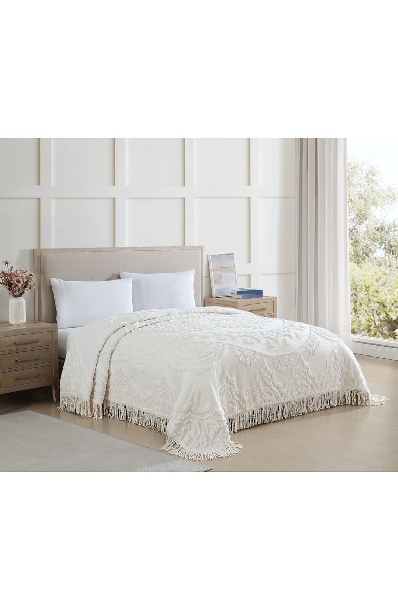 BEATRICE HOME FASHIONS Lotus Chenille Comforter, Alternate, color, Ivory