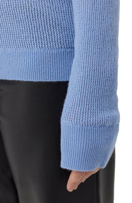 Gobi Mongolian Cashmere Ajour-knit Cashmere Crewneck Sweater Black In Blue
