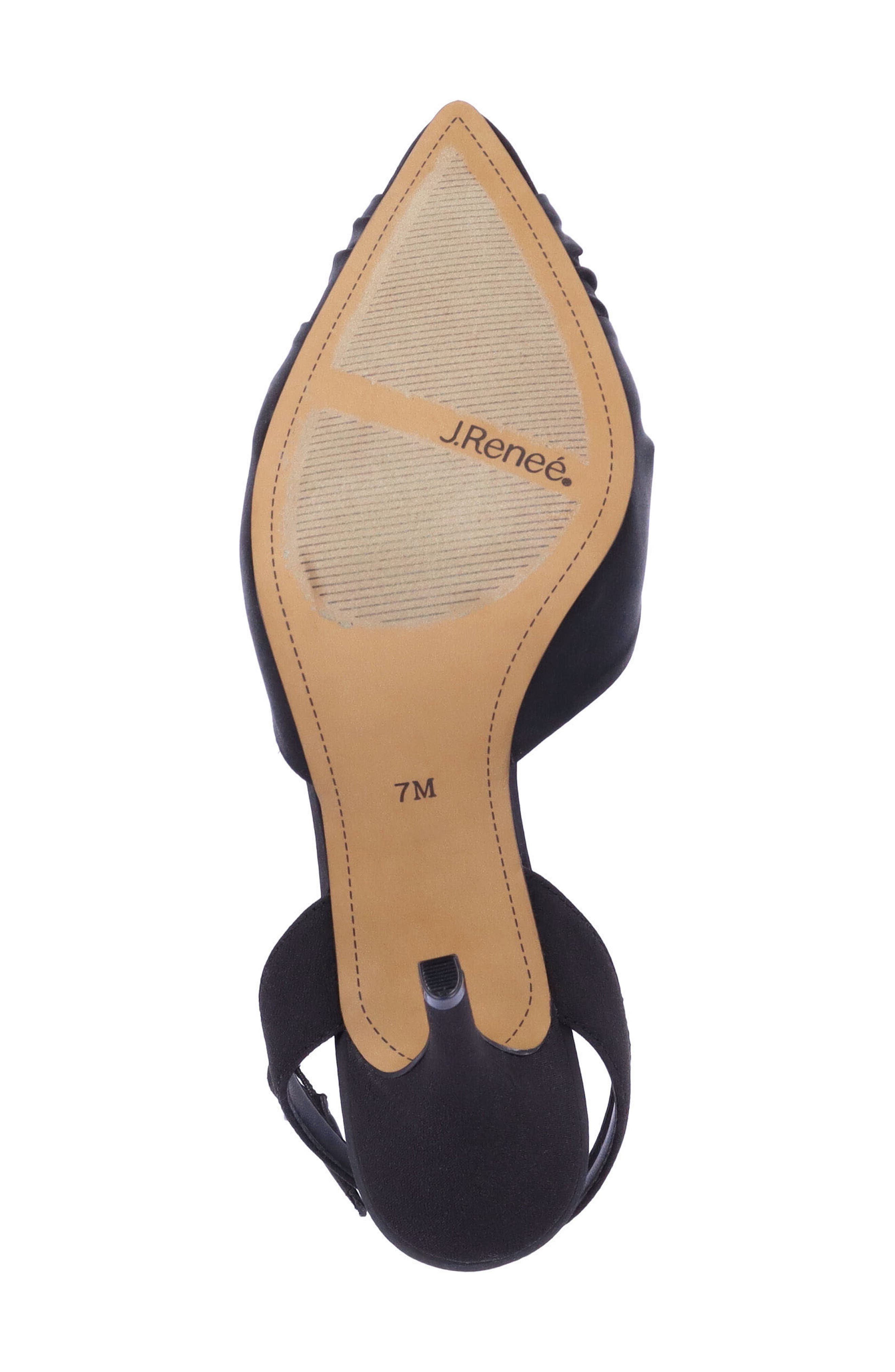 J. Reneé Leander Ankle Strap Pointed Toe Pump, Alternate, color, Black