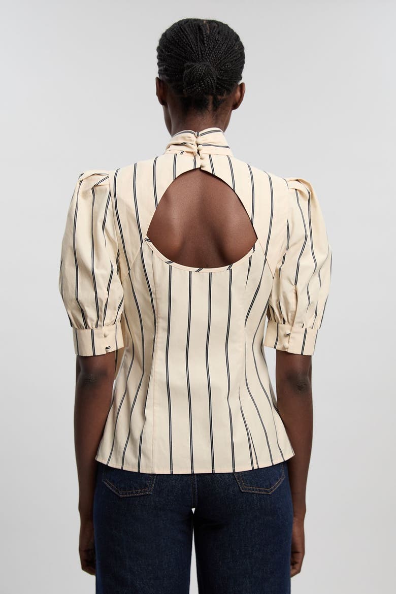 Stripe Pussy Bow Blouse, Alternate, color, Stripe