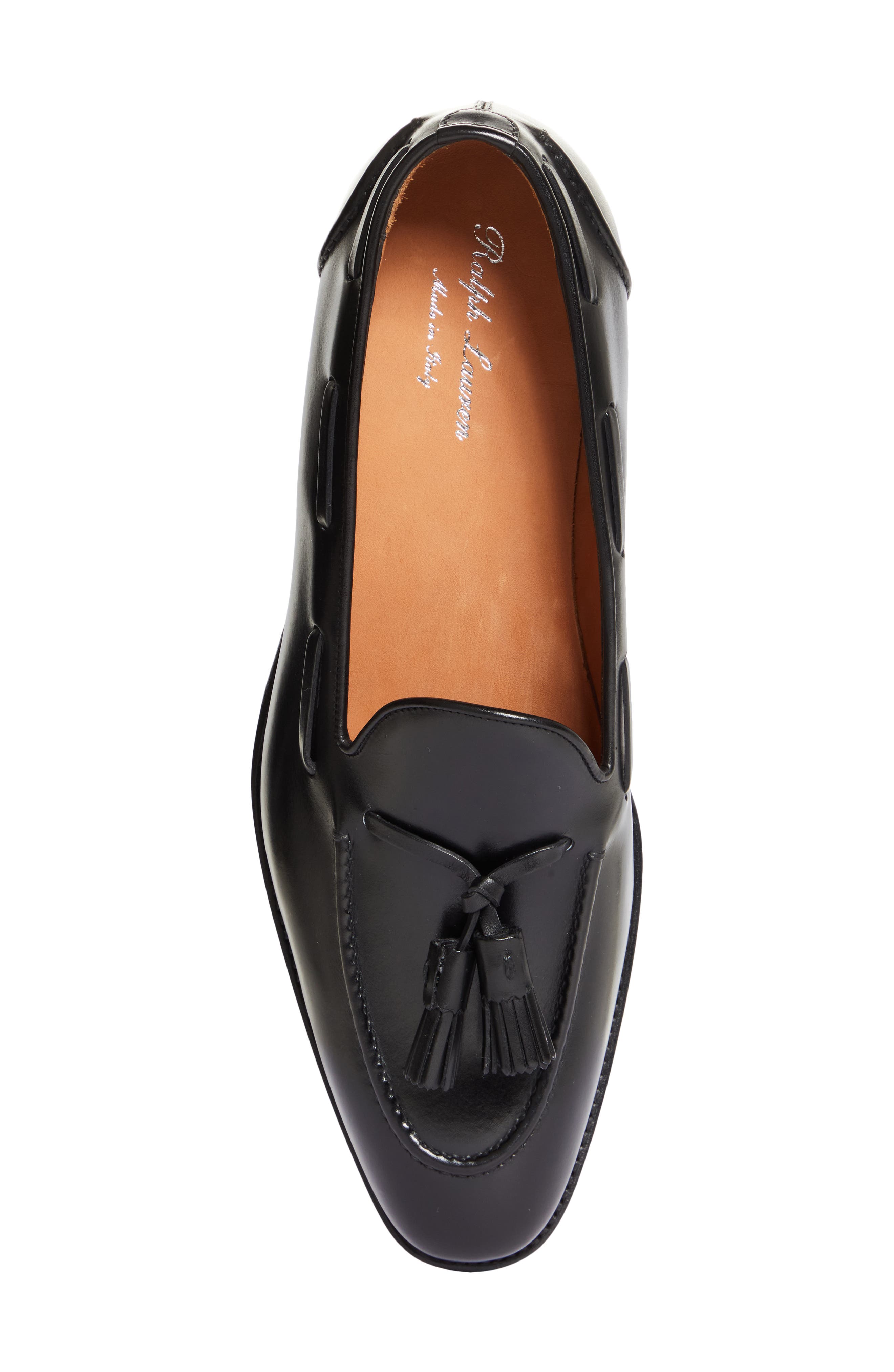 Ralph Lauren Purple Label Luther Tassel Moc Toe Loafer, Alternate, color, Black