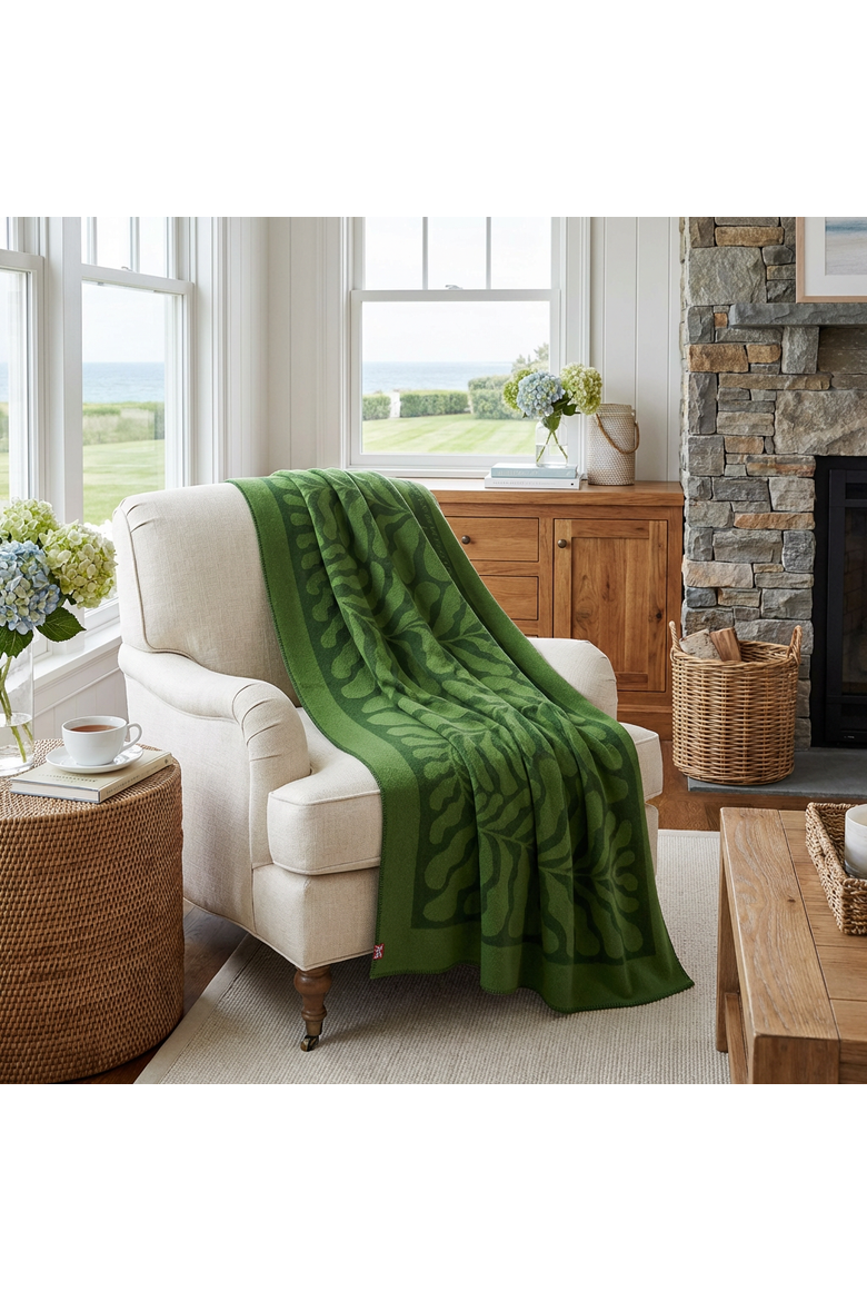 Southampton Home Merino Wool Fleece Throw, Alternate, color, Leaf