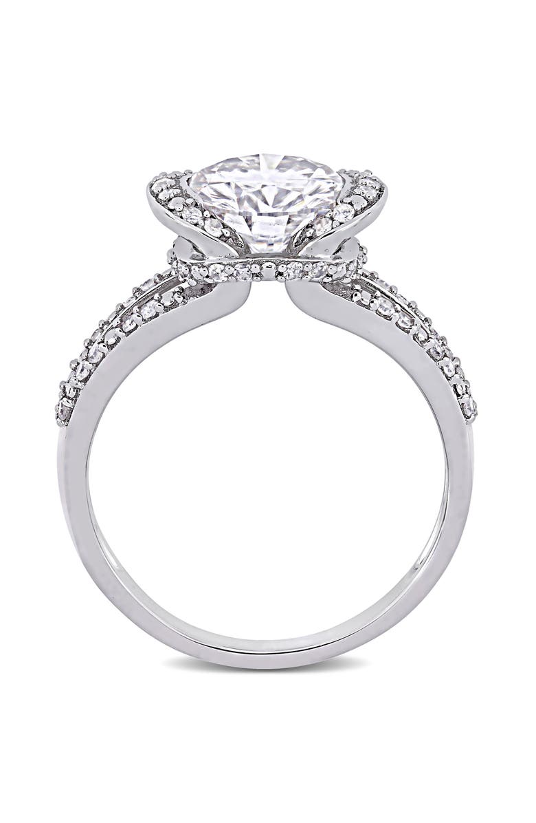 Julianna B. Moissanite & Diamond Split Shank Ring 14k, Alternate, color, 14K White Gold
