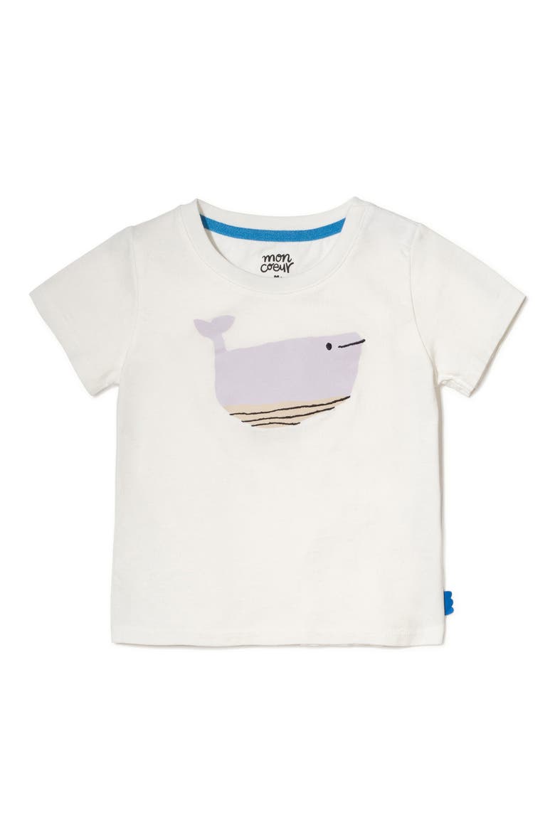 Recycled Cotton & Organic Cotton Graphic T-Shirt, Main, color, NATURAL/ LAVENDER