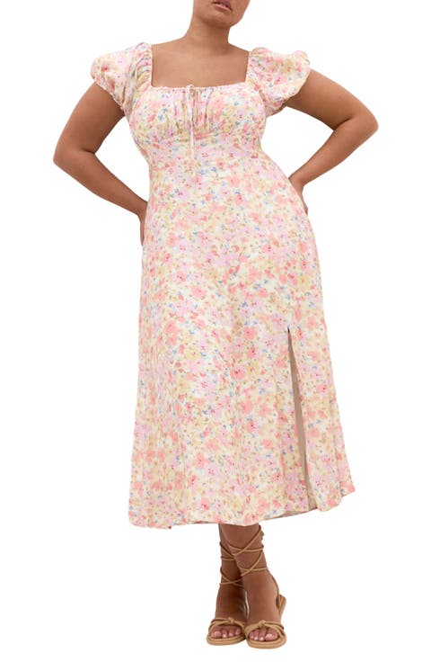 Amalie Floral Midi Dress (Plus)
