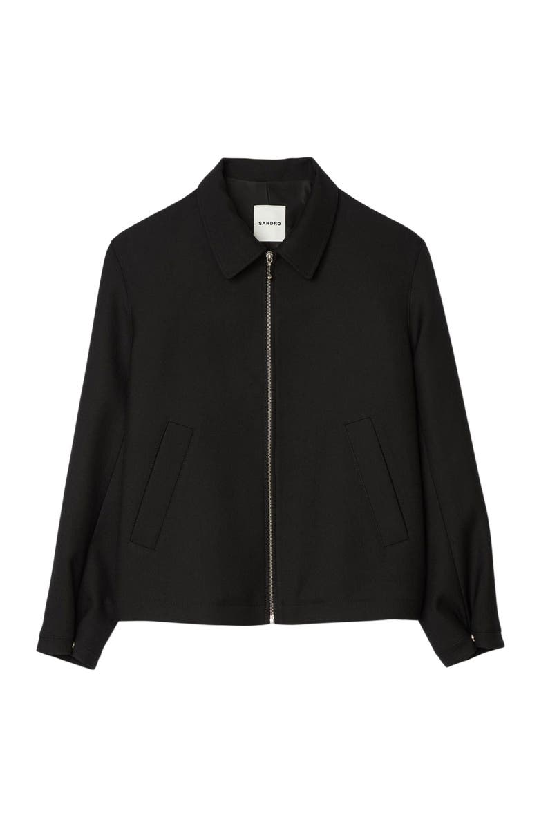 SANDRO Zip-up jacket, Alternate, color, Black