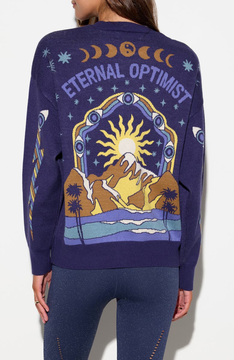 Spiritual Gangster Alpine Glow Claire Sweater, Alternate, color, Eclipse