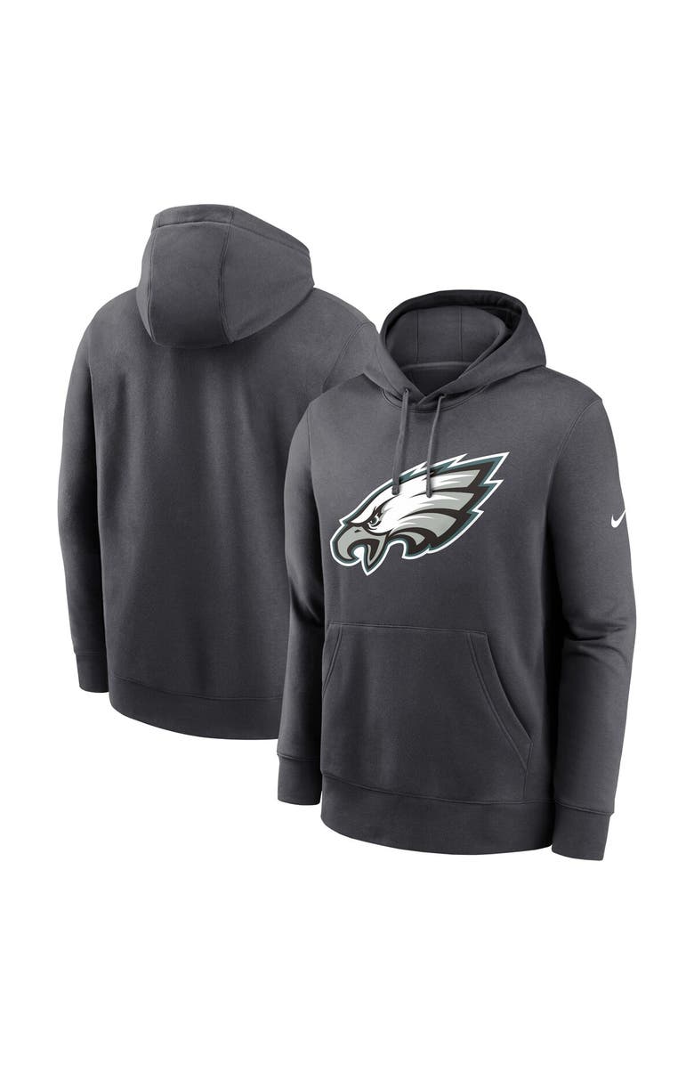 Nike Men's Nike Anthracite Philadelphia Eagles Club Logo Pullover Hoodie, Main, color, Anthracite