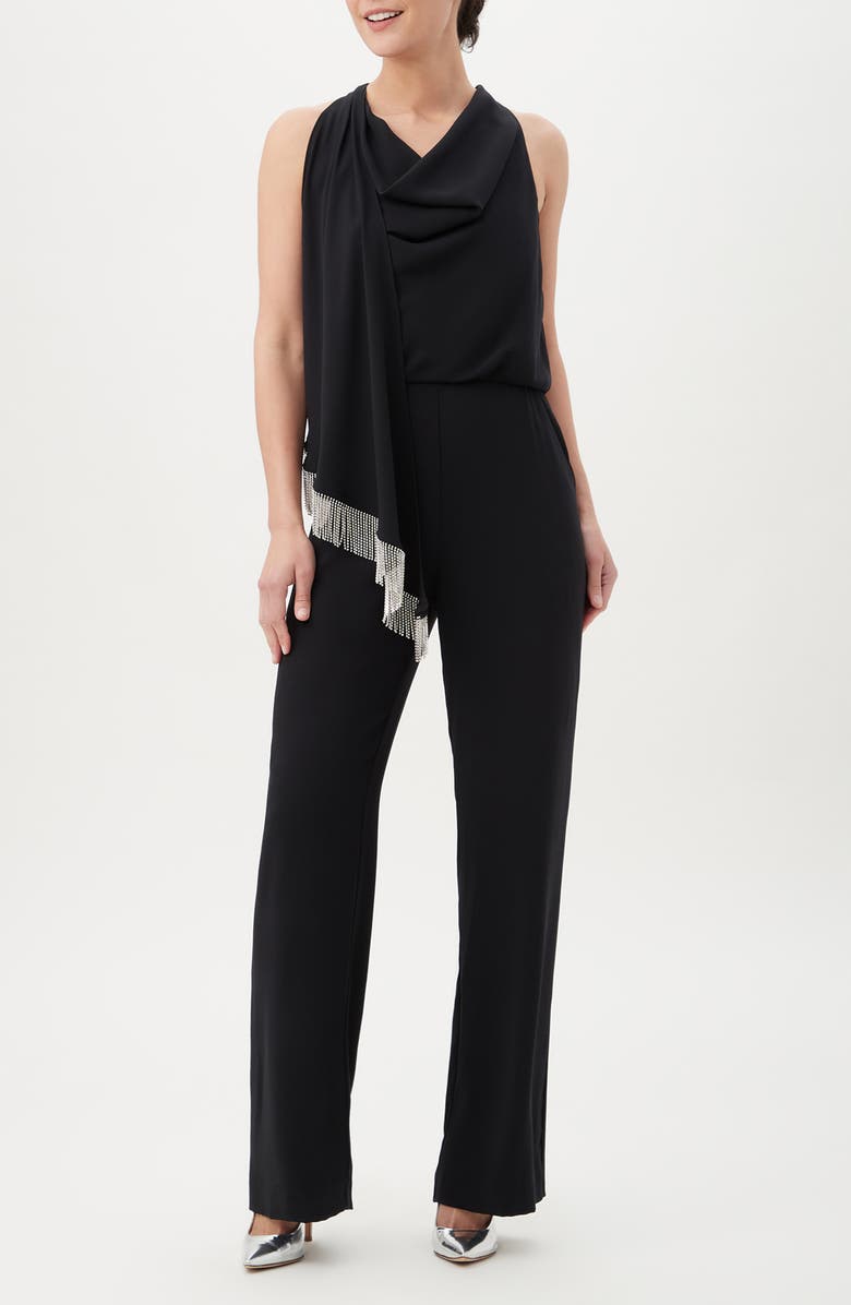 Trina Turk Momo Rhinestone Fringe Sleeveless Jumpsuit, Alternate, color, 