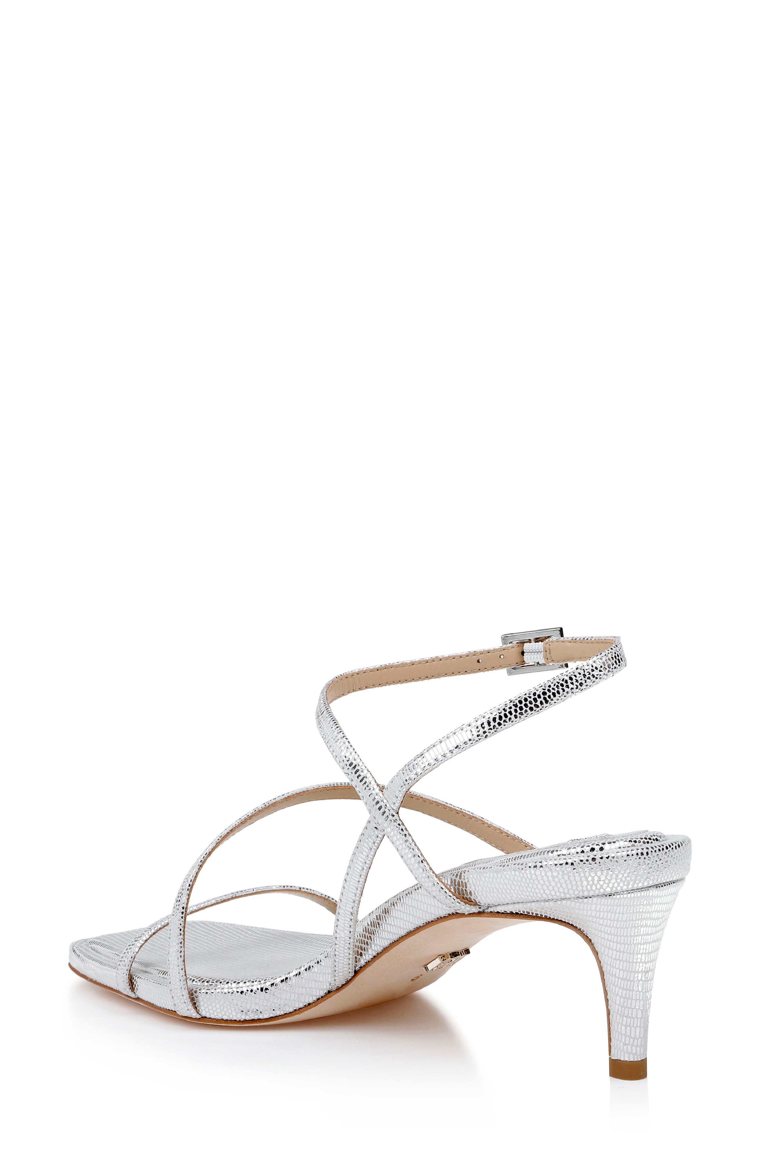 Badgley Mischka Collection Gracelyn Ankle Strap Sandal, Alternate, color, Silver Lizard