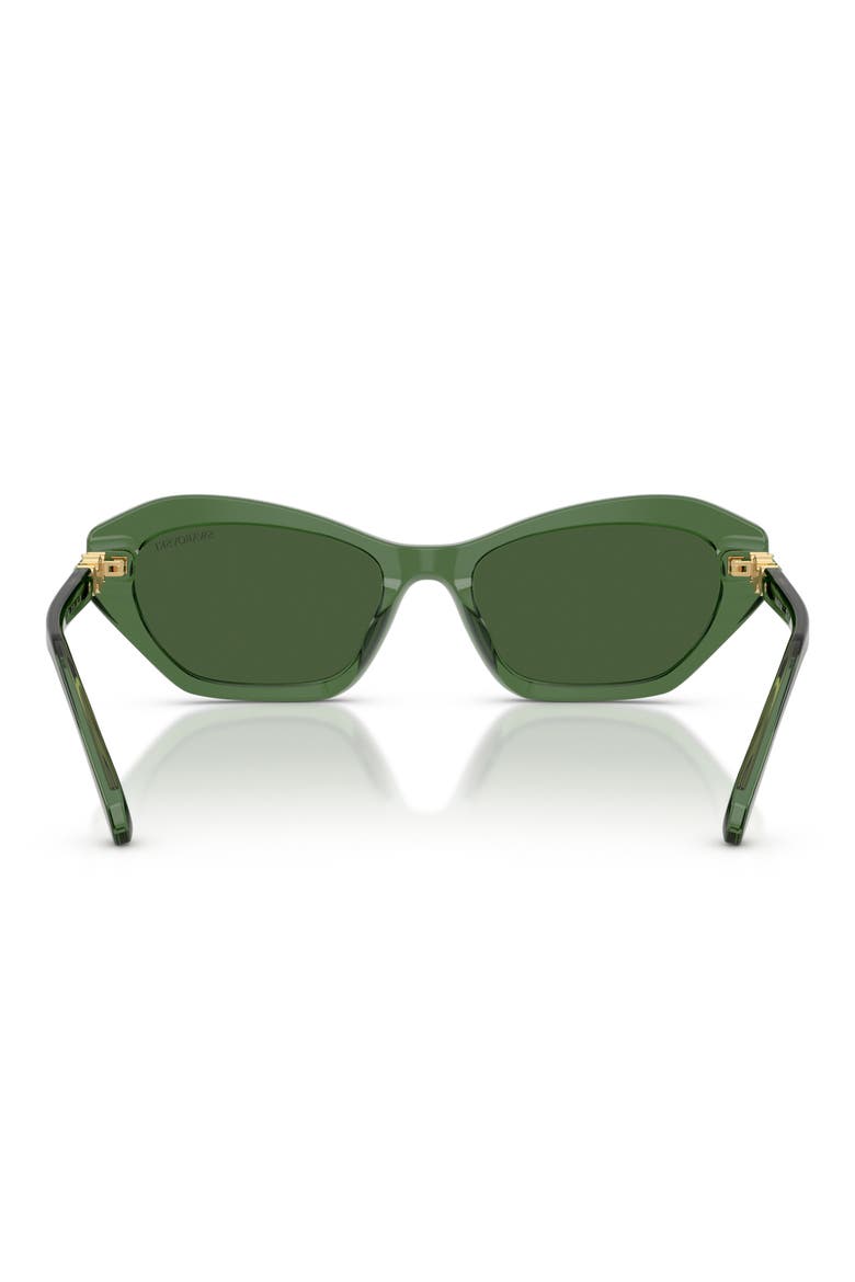 54mm Cat Eye Sunglasses, Alternate, color, TRANSPARENT GREEN / DARK GREEN