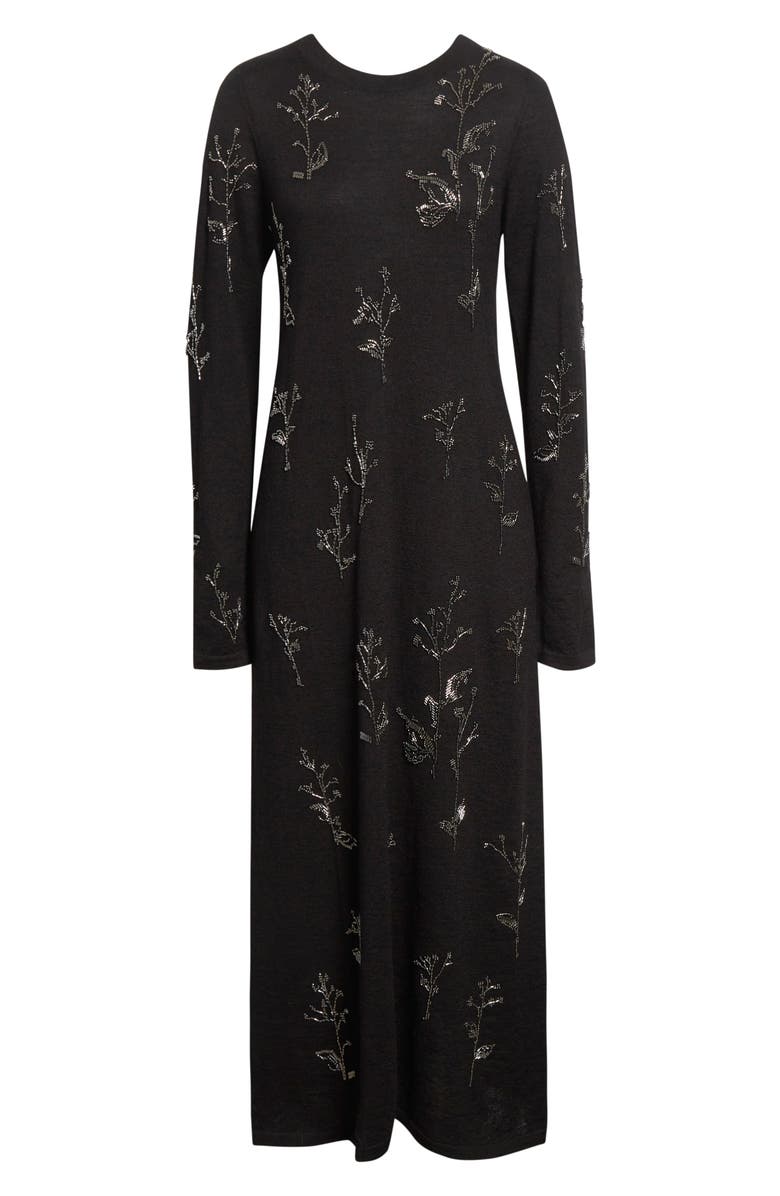 Altuzarra Bozka Beaded Long Sleeve Baby Llama & Mulberry Silk Dress, Alternate, color,