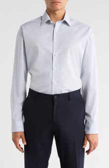 NORDSTROM RACK Trim Fit Grid Dress Shirt