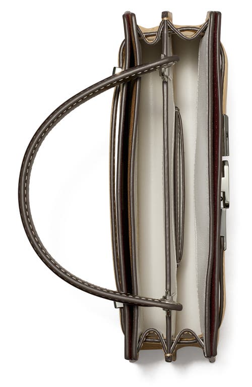 Tory Burch Petite Lee Radziwill Leather Double Bag In Light Camel