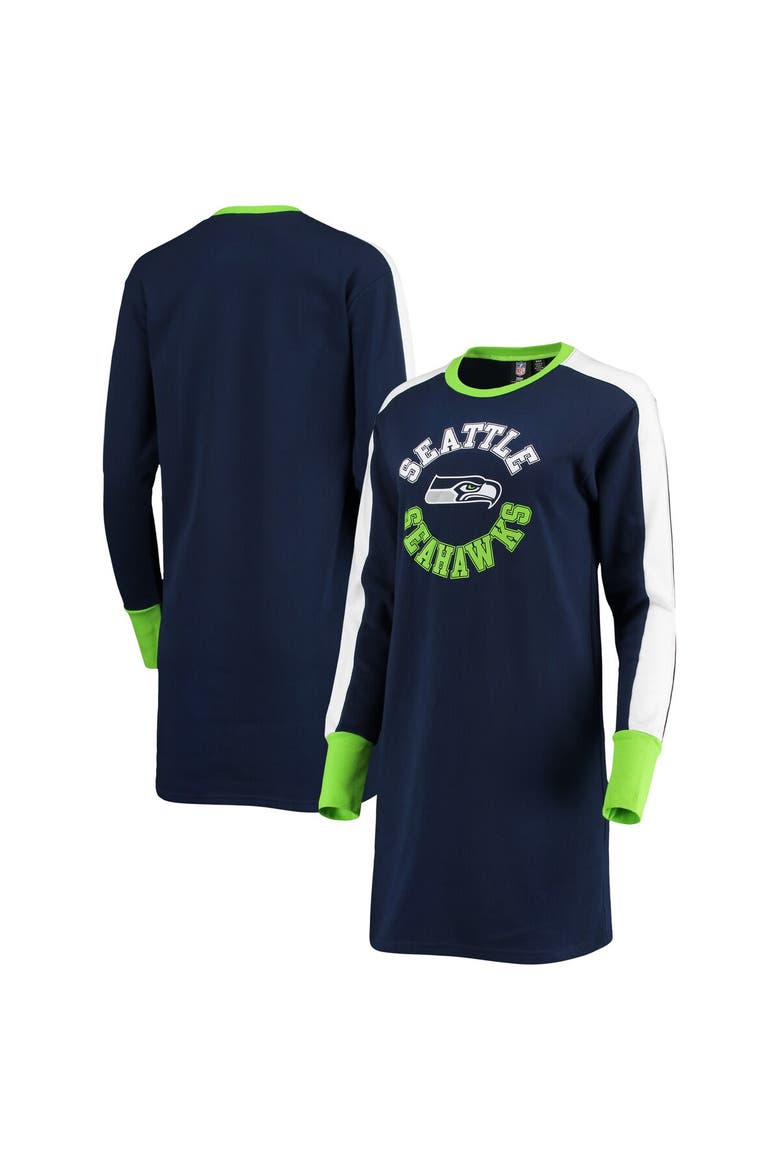 Women's G-III 4Her by Carl Banks College Navy Seattle Seahawks Hurry Up Offense T-Shirt Dress, Alternate, color, Navy