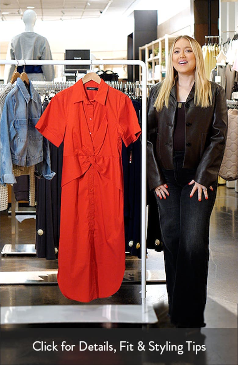 Twist Front Cotton Blend Shirtdress, sales video thumbnail