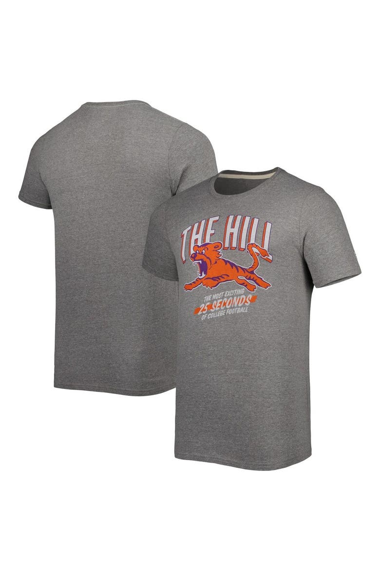 Men's Homefield Heather Gray Clemson Tigers Vintage Running Down the Hill T-Shirt, Main, color, Heather Gray