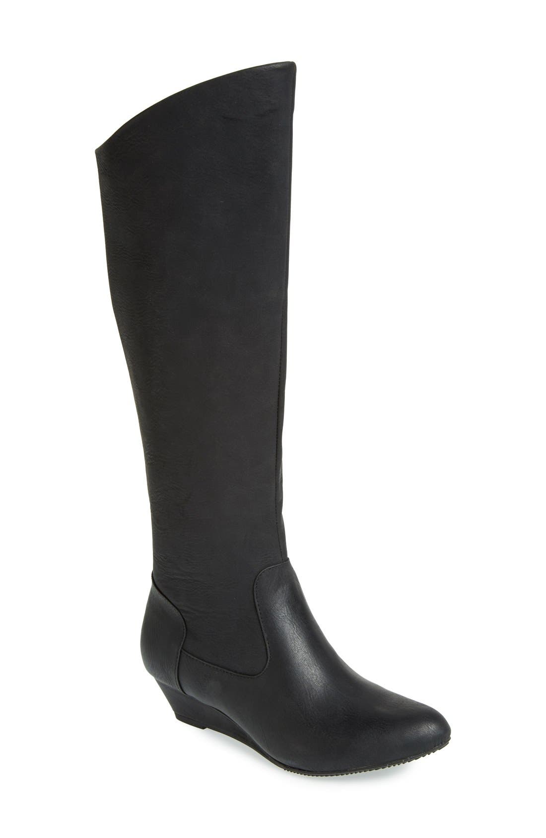 'Try To Explain' Tall Boot, Main, color, BLACK