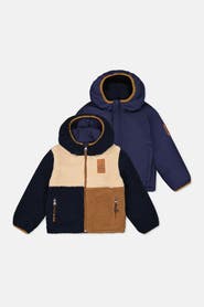 Deux par Deux Reversible Mid-Season Fleece Hooded Full Zip Jacket