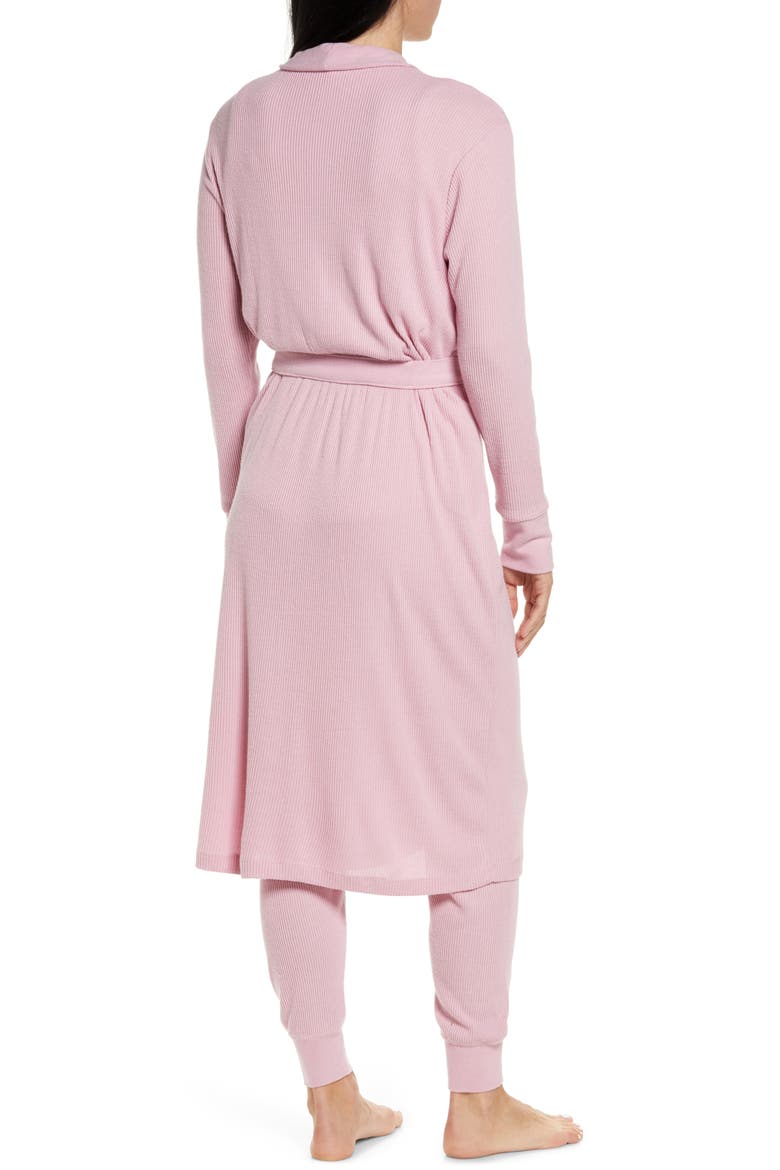 Peachy Rib Knit Robe, Alternate, color, LILAC ROSE
